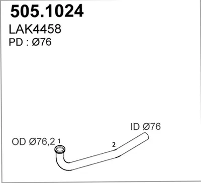 Tubo de escape ASSO 505.1024
