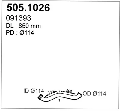 Tubo de escape ASSO 505.1026