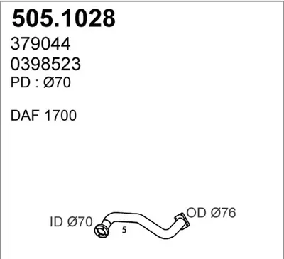Tubo de escape ASSO 505.1028