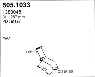 Tubo de escape ASSO 505.1033