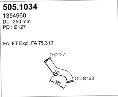 Tubo de escape ASSO 505.1034