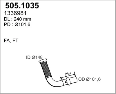 Tubo de escape ASSO 505.1035