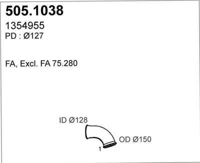 Tubo de escape ASSO 505.1038