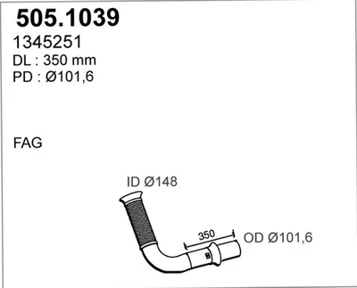 Tubo de escape ASSO 505.1039