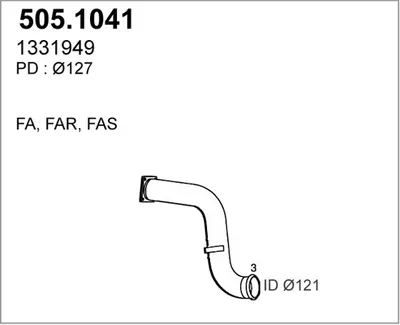 Tubo de escape ASSO 505.1041