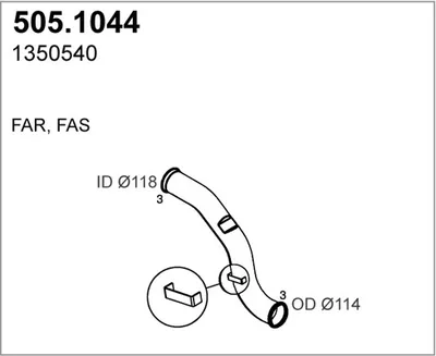 Tubo de escape ASSO 505.1044