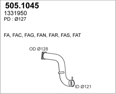 Tubo de escape ASSO 505.1045