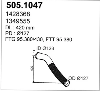 Tubo de escape ASSO 505.1047