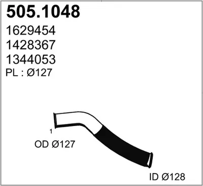 Tubo de escape ASSO 505.1048