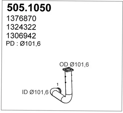 Tubo de escape ASSO 505.1050