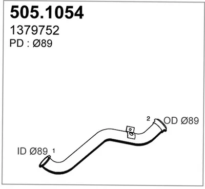 Tubo de escape ASSO 505.1054