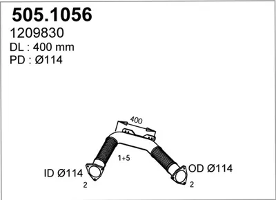 Tubo de escape ASSO 505.1056