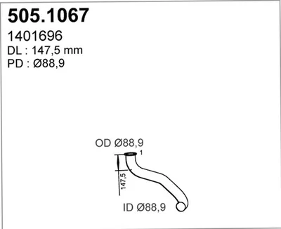 Tubo de escape ASSO 505.1067