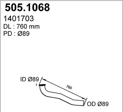 Tubo de escape ASSO 505.1068