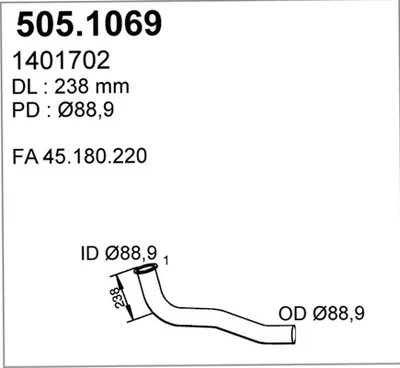 Tubo de escape ASSO 505.1069