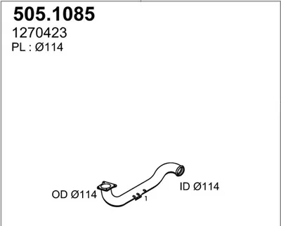 Tubo de escape ASSO 505.1085