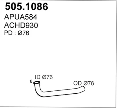 Tubo de escape ASSO 505.1086