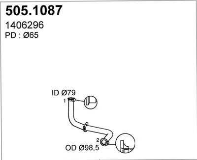 Tubo de escape ASSO 505.1087