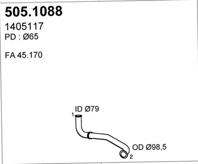 Tubo de escape ASSO 505.1088