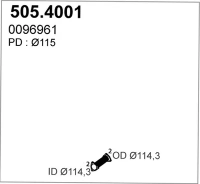 Unión flexible, escape ASSO 505.4001