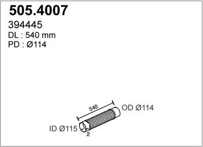 Unión flexible, escape ASSO 505.4007