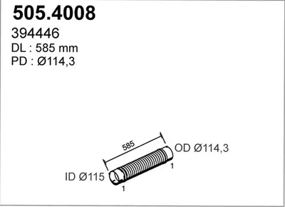 Unión flexible, escape ASSO 505.4008