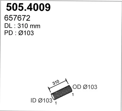 Unión flexible, escape ASSO 505.4009