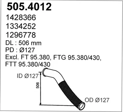 Unión flexible, escape ASSO 505.4012