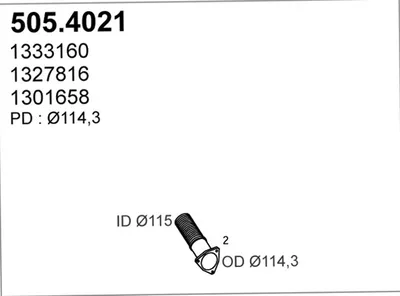 Unión flexible, escape ASSO 505.4021
