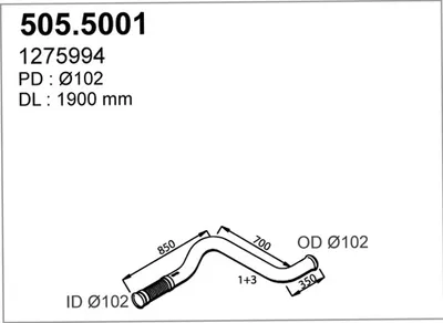 Tubo de escape ASSO 505.5001