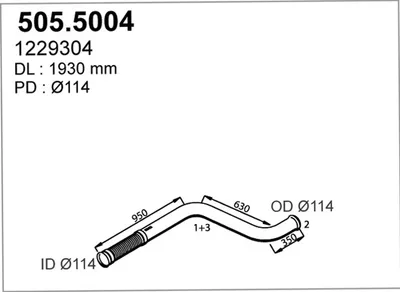 Tubo de escape ASSO 505.5004