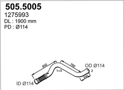 Tubo de escape ASSO 505.5005
