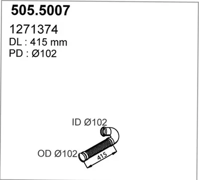Tubo de escape ASSO 505.5007