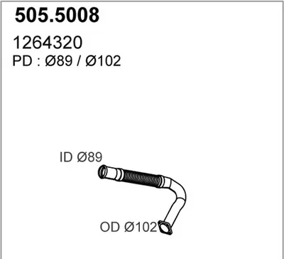Tubo de escape ASSO 505.5008