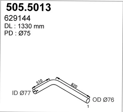 Tubo de escape ASSO 505.5013