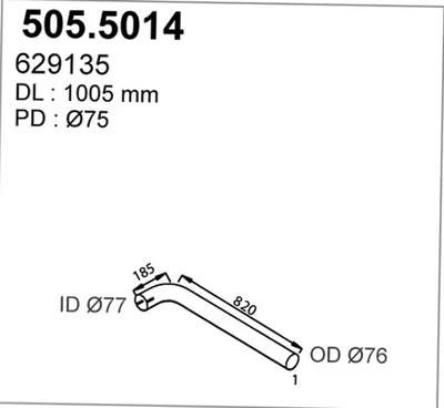 Tubo de escape ASSO 505.5014