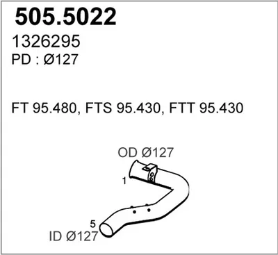 Tubo de escape ASSO 505.5022