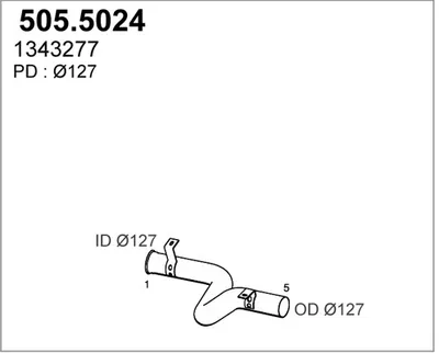 Tubo de escape ASSO 505.5024