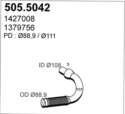 Tubo de escape ASSO 505.5042