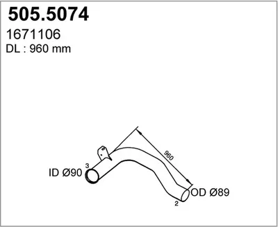 Tubo de escape ASSO 505.5074