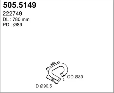 Tubo de escape ASSO 505.5149