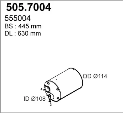 Silenciador central/posterior ASSO 505.7004