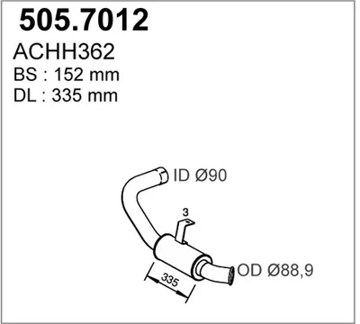 Silenciador central/posterior ASSO 505.7012