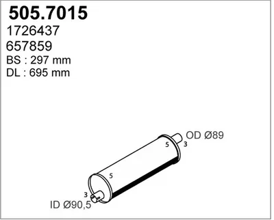 Silenciador central/posterior ASSO 505.7015