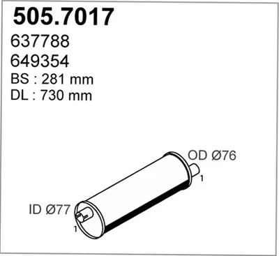 Silenciador central/posterior ASSO 505.7017