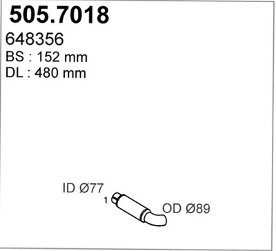 Silenciador central/posterior ASSO 505.7018