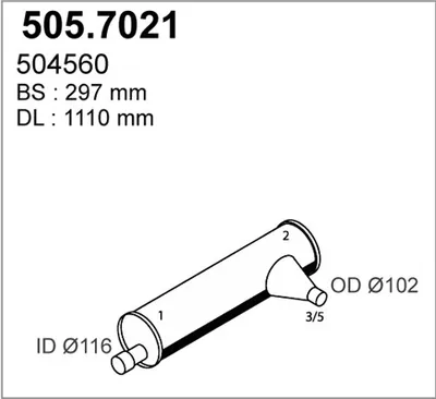 Silenciador central/posterior ASSO 505.7021