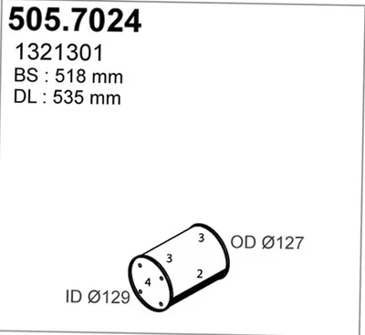 Silenciador central/posterior ASSO 505.7024