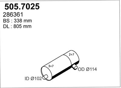 Silenciador central/posterior ASSO 505.7025