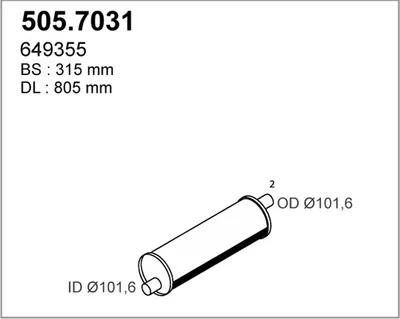Silenciador central/posterior ASSO 505.7031